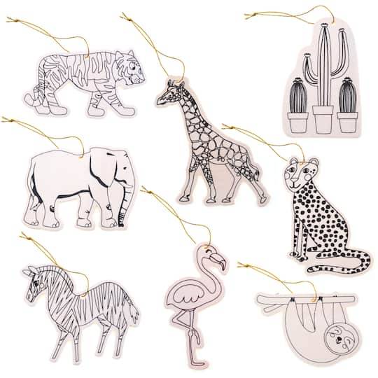 Animals Color-In Wood Ornaments By Creatology