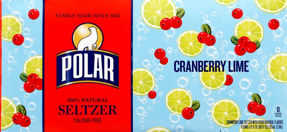 Polar Cranberry Lime Seltzer (8 ct, 12 fl oz)
