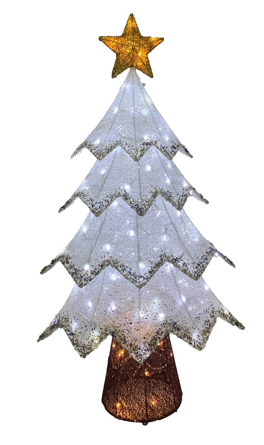 Holiday Living 4-ft LED White & Gold Sparkle Tree Decoration | ES79-073