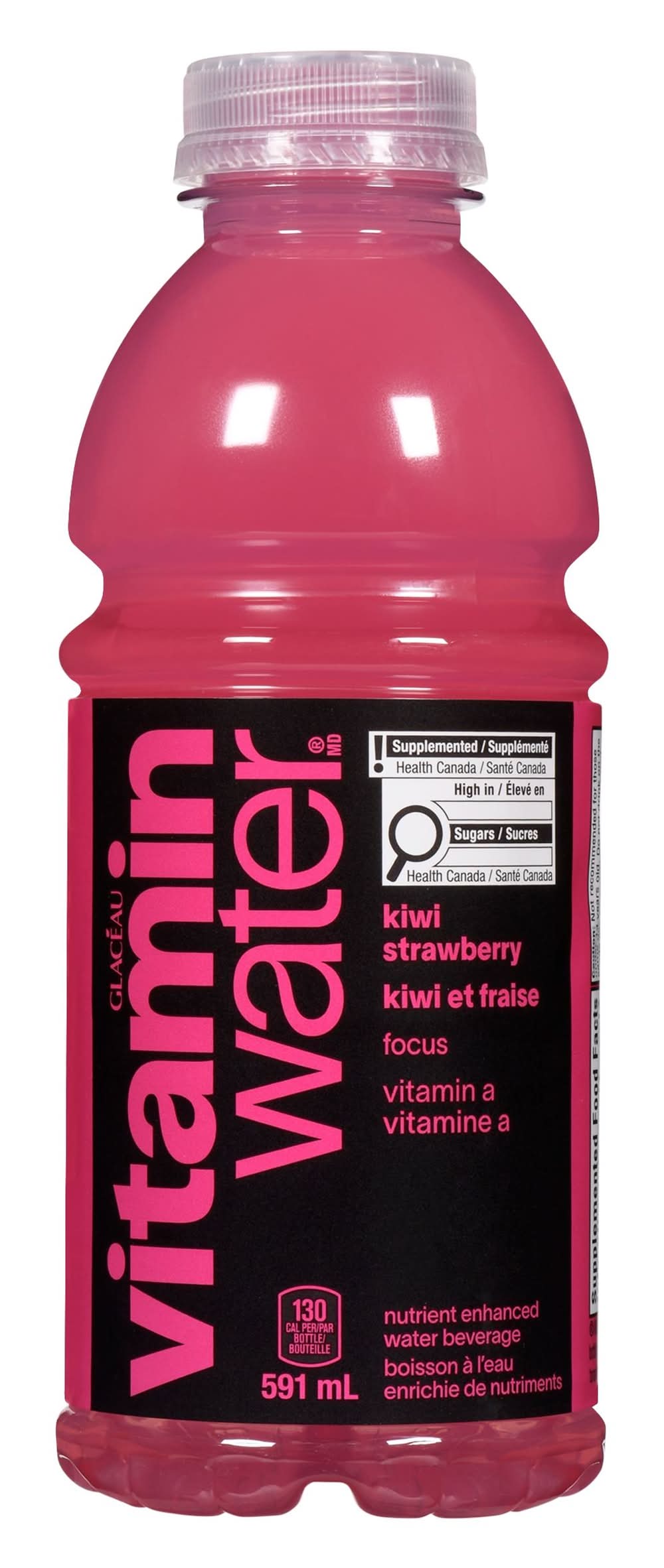 Vitaminwater boisson à base d'eau enrichie en nutriments zéro sucre - zero sugar nutrient enhanced water beverage, kiwi & fraise (12 x 591ml)