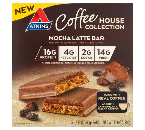 Atkins Coffee House Bar Mocha Latte 5Ct