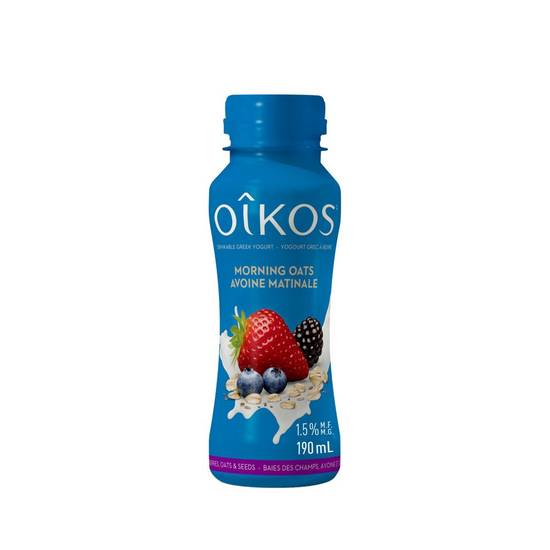 Oikos grec avoine matinale baie - morning oats drinkable greek yogurt (190 ml)