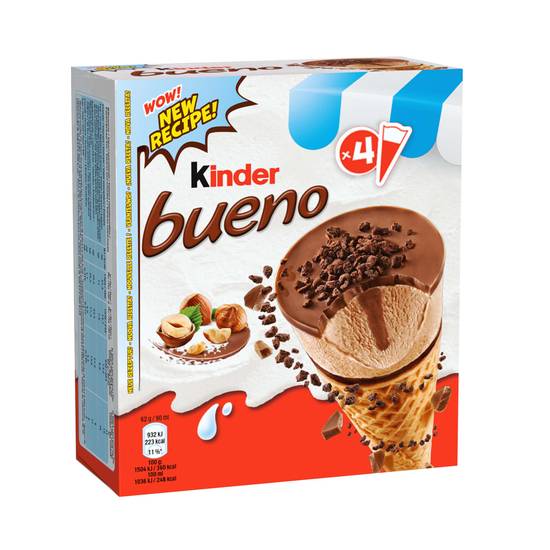 Kinder - Glaces bueno noisettes chocolat lait, 4 pcs