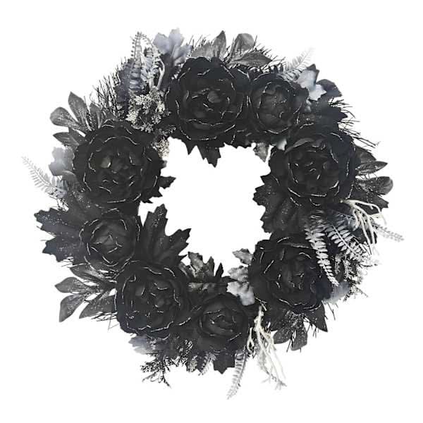 Black Peony Wreath, 22"
