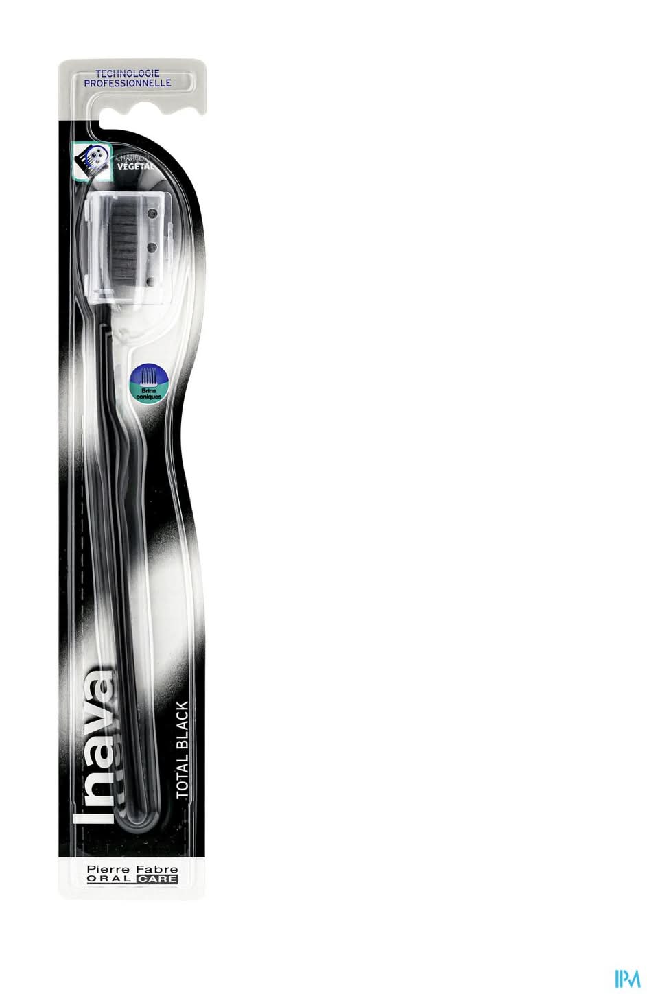 Inava - Brosse à dents, M, total black
