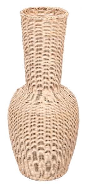Natural Rattan Floor Vase, 28"