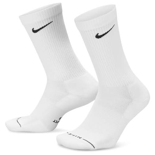 Nike Womens Everyday Elevated Crew Socks 6 Pack - White/Black Size L