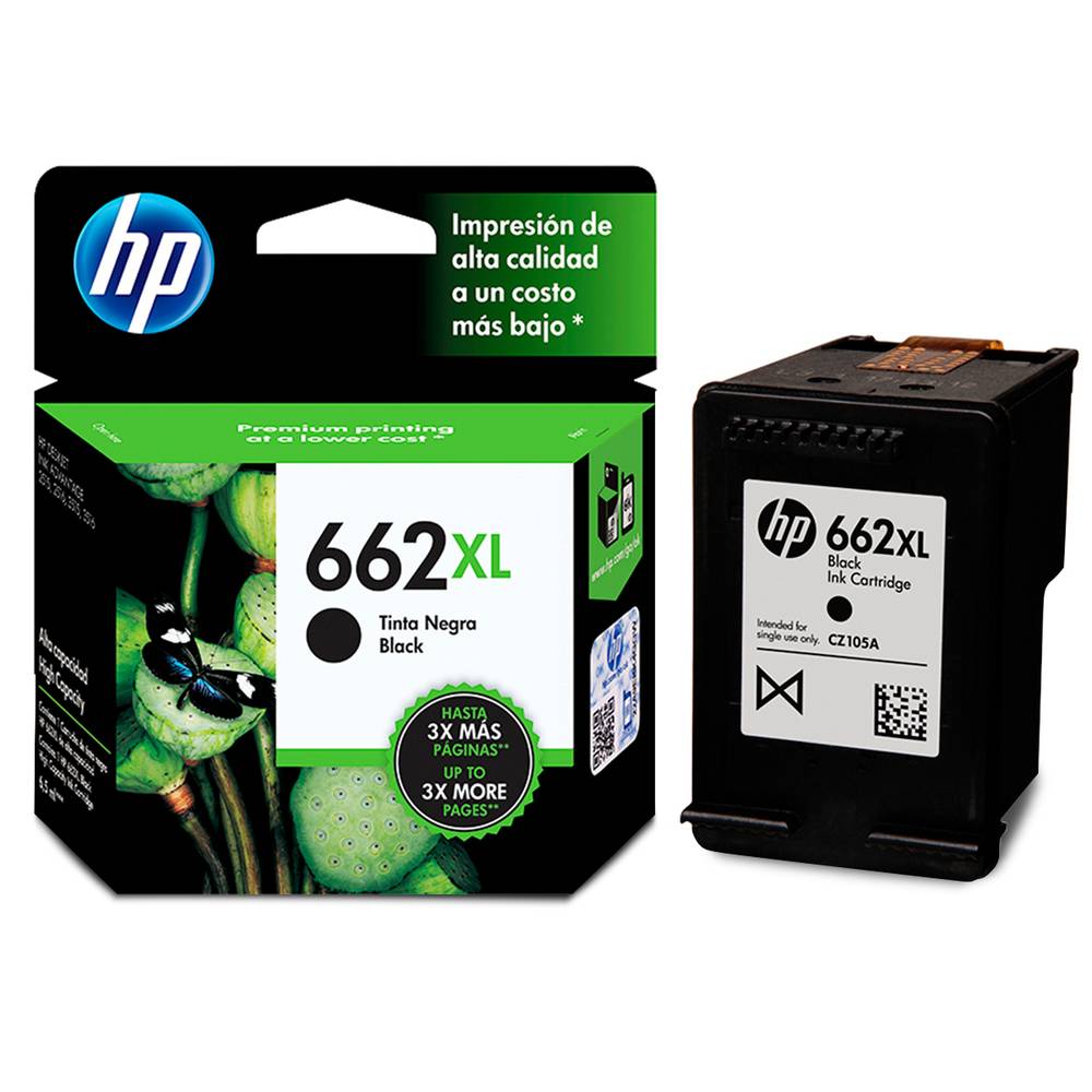 HP · Cartucho inkjet 662 xl tinta negra