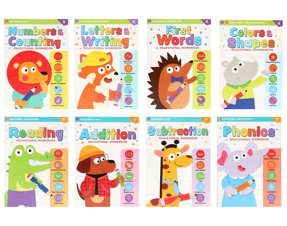 Kindergarten And First Grade Educational Workbooks, 1-ct.