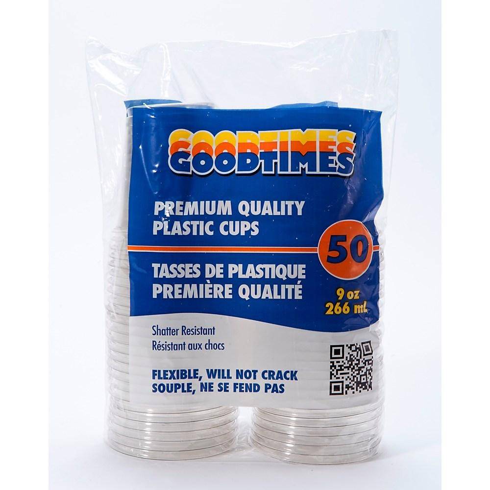 Goodtimes Premium Squat Clear Plastic Cups, 9oz (50/pack)