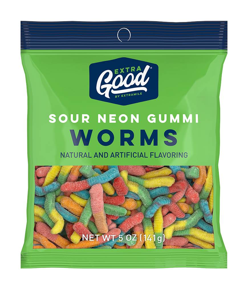 ExtraGood Sour Neon Worms 5oz