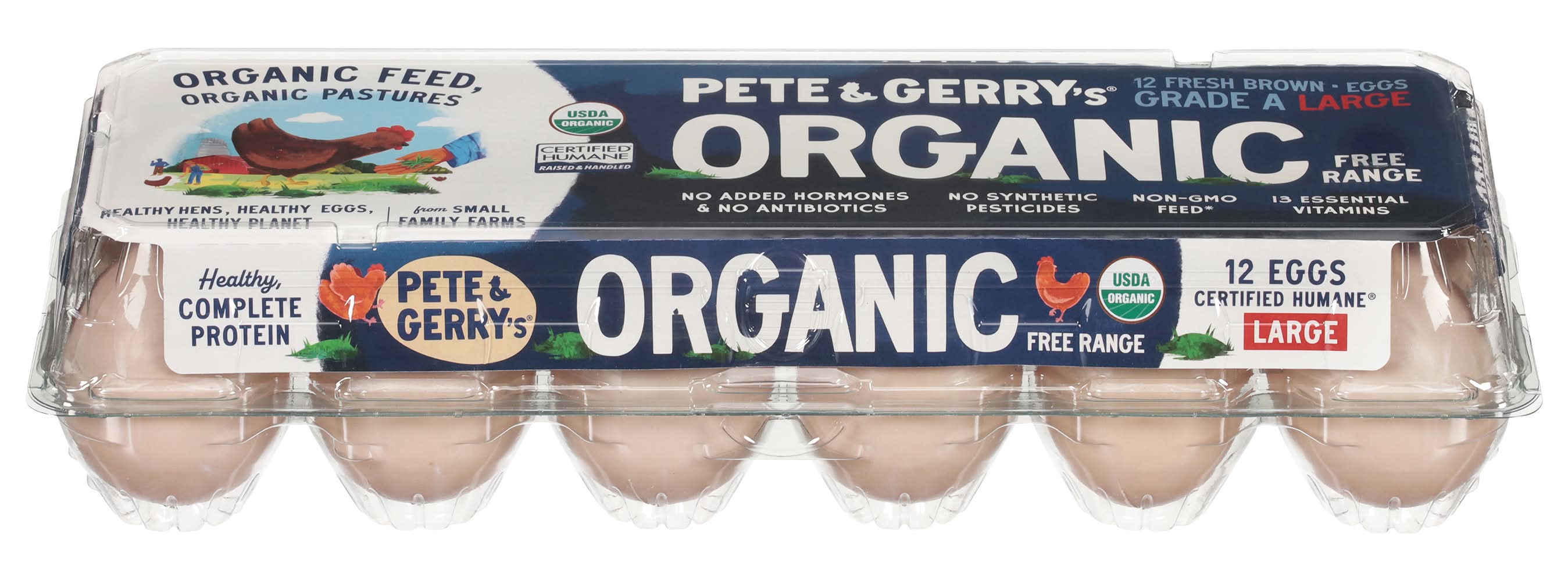 Pete and Gerry's Organic Grade a Free Brown Range Eggs, L (24 oz, 12 ct)