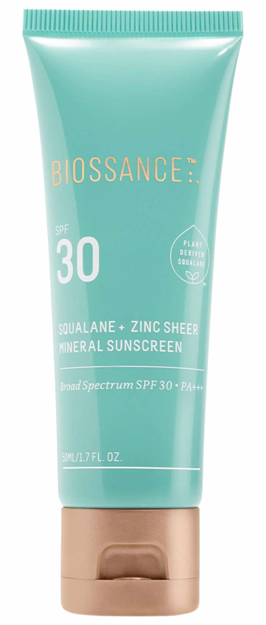 Biossance Zinc Sheer Hydrating Mineral Face Sunscreen SPF 30 with Ectoin + Squalane 1.7 oz/50 mL