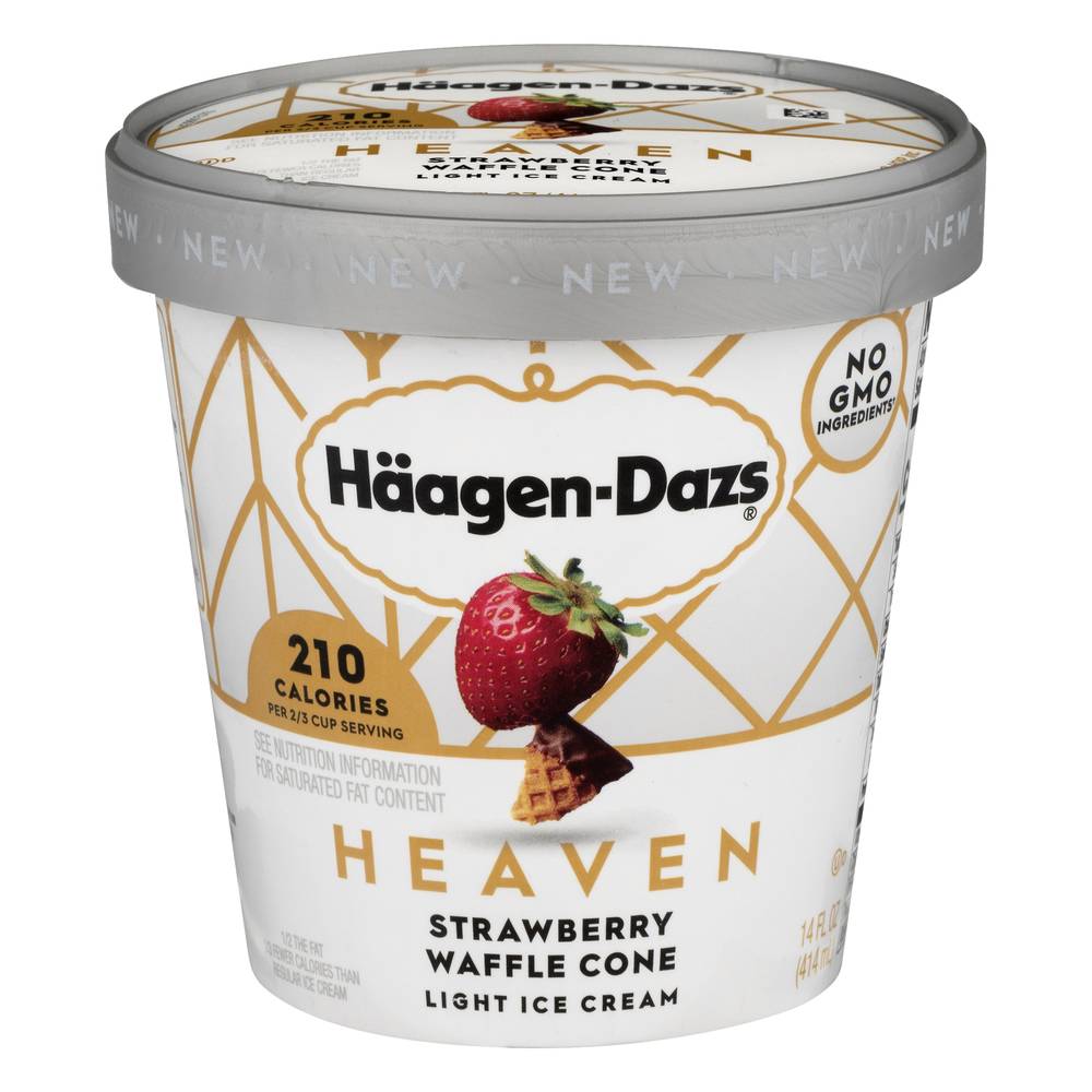 Häagen-Dazs Heaven Strawberry Waffle Cone Light Ice Cream (14 oz)