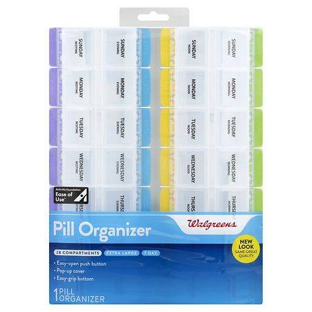 Walgreens Pill Organizer With Push Button Extra Large