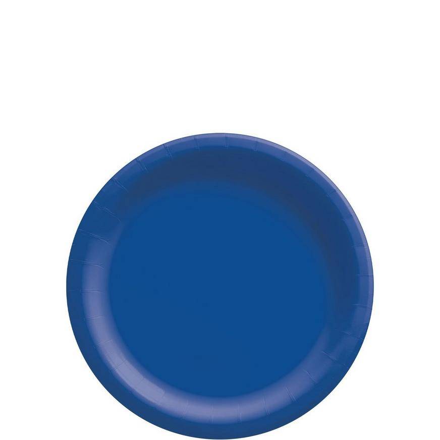 Party City Extra Sturdy Paper Dessert Plate (unisex/6.75in/royal blue)