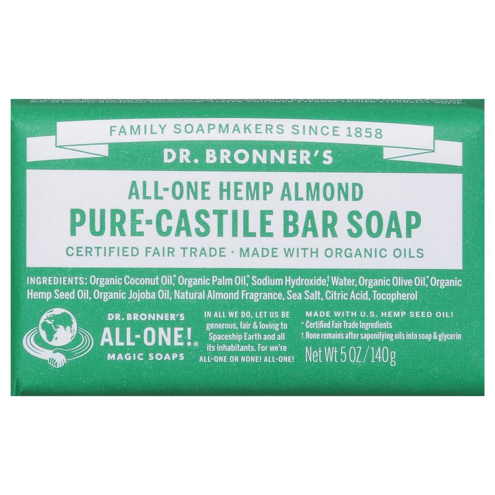 Dr. Bronner's All One Hemp Almond Pure Castile Bar Soap