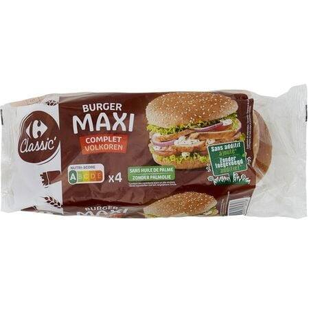 Maxi burger complets Carrefour Classic' - le paquet de 4 - 330g