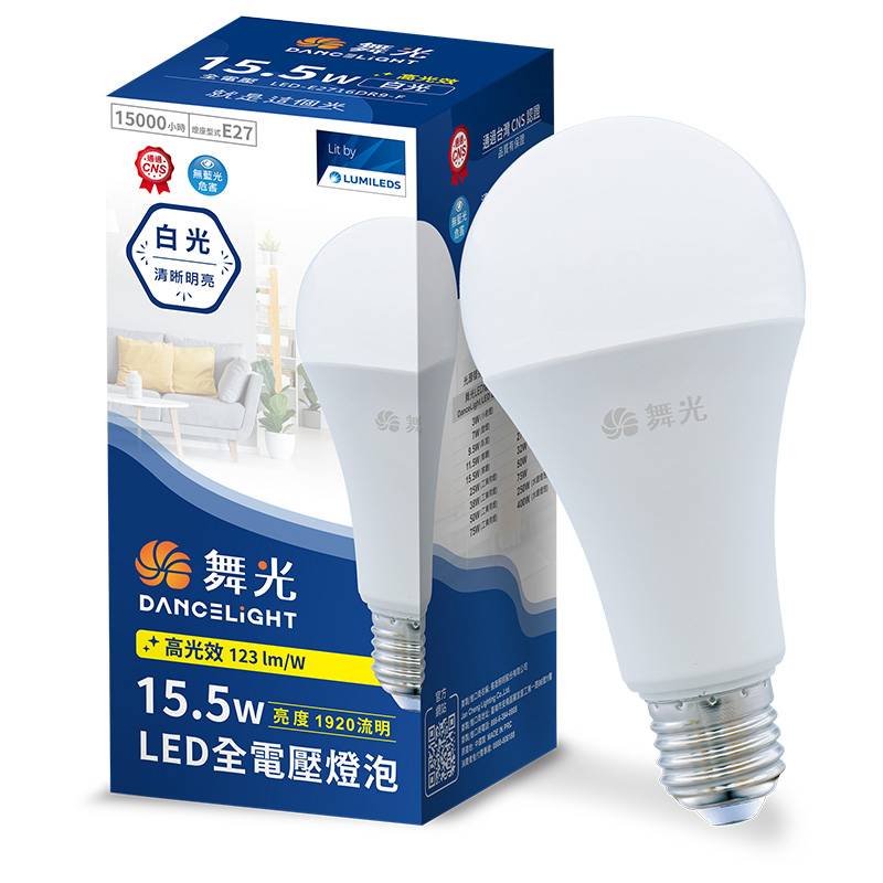 舞光15.5W LED全電壓燈泡-白光 <1PC個 x 1 x 1PC個> @30#4710582377716