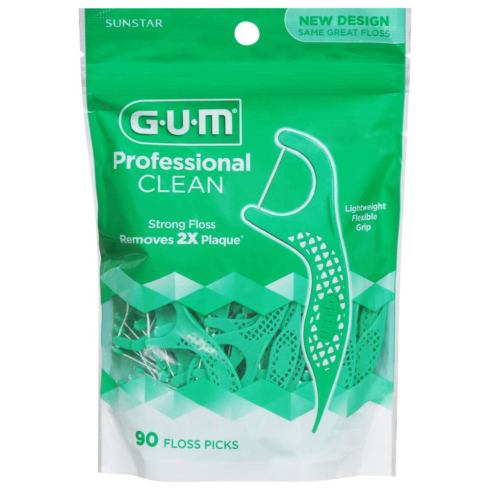 GUM Professional Clean Extra Strong Flossers, Fresh Mint (90 ct)