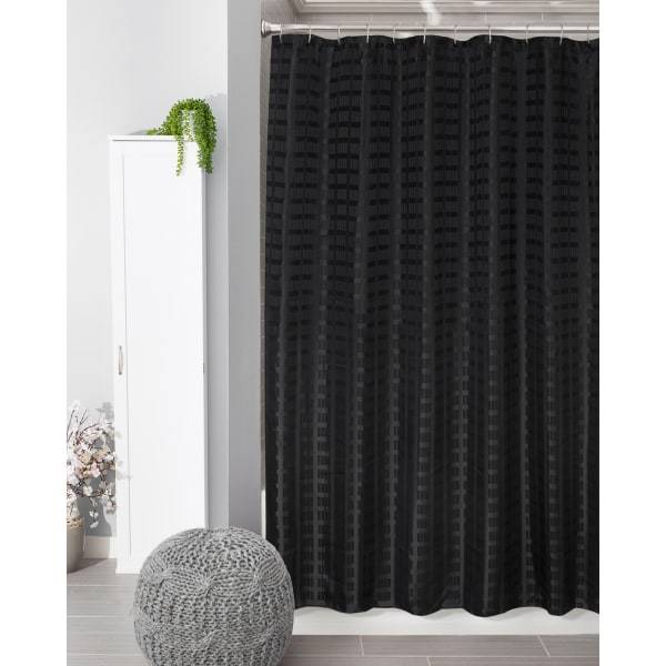 RR Madison Black Fabric shower curtain