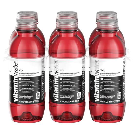 Vitaminwater Acai Blueberry Pomegranate Water (6 ct, 16.9 fl oz)
