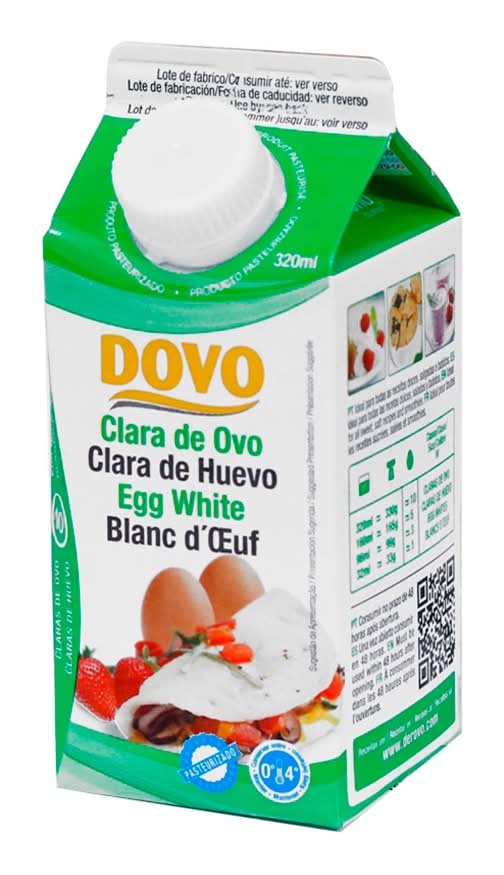 Dovo  - Clara liquida pasteurizado, embalagem de 320 ml