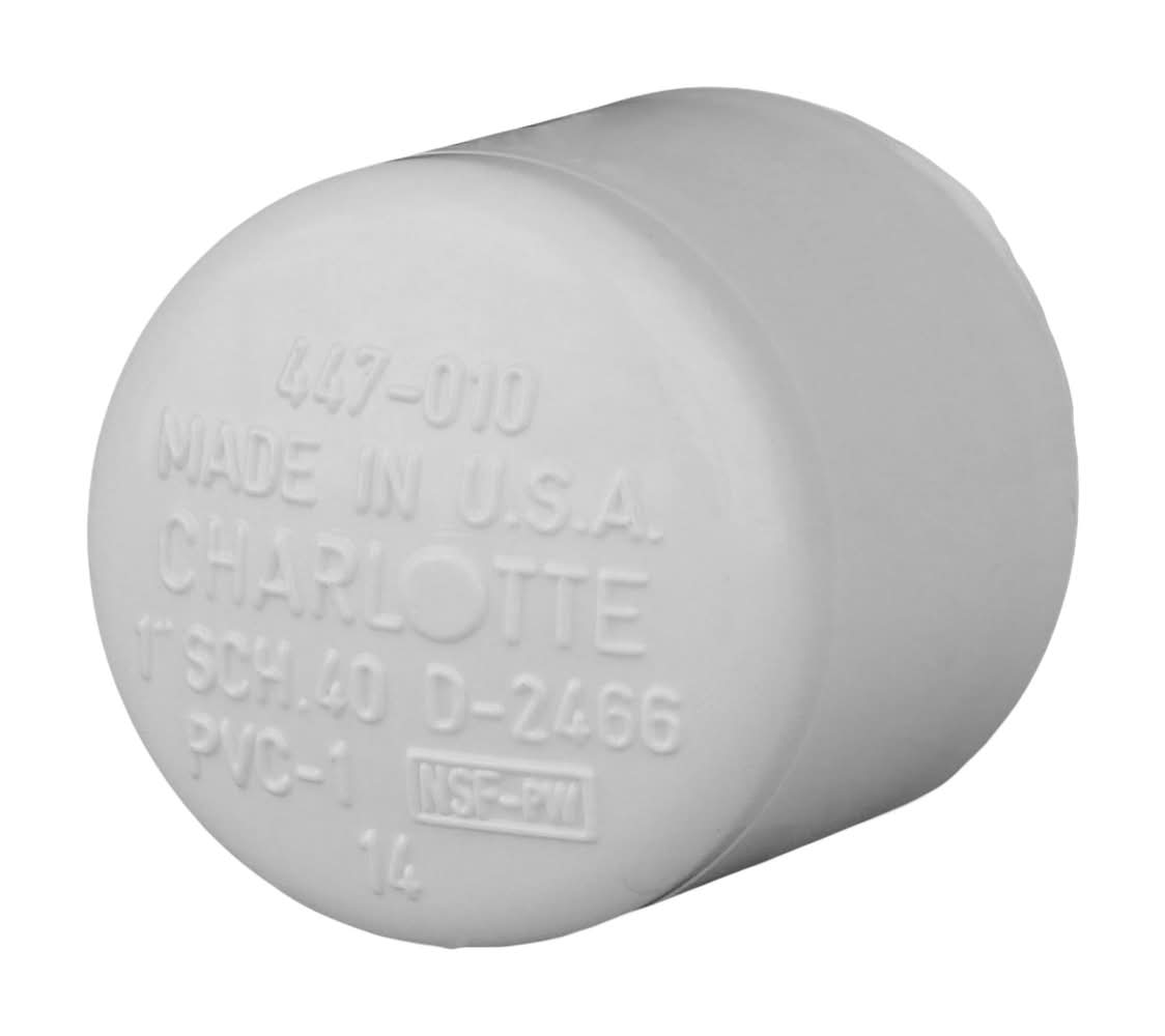 Charlotte Pipe 1-in Schedule 40 PVC Socket Cap - White (NSF Safety Listed)