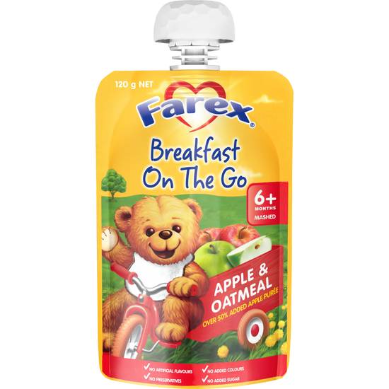 Farex Breakfast on the Go Oatmeal & Apple Baby Food Cereal 120g