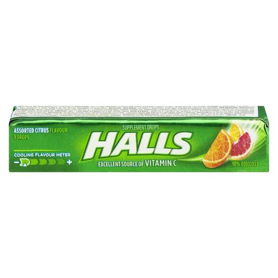 Halls vitamin c, assorted citrus - assorted citrus flavour supplements drops (9 units)