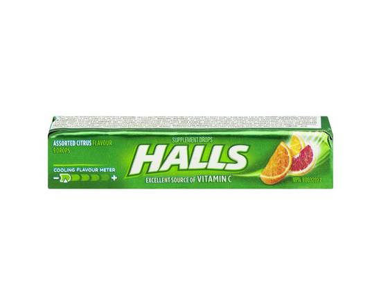 Halls · Vitamin C, Assorted Citrus - Assorted citrus flavour supplements drops (9 units)