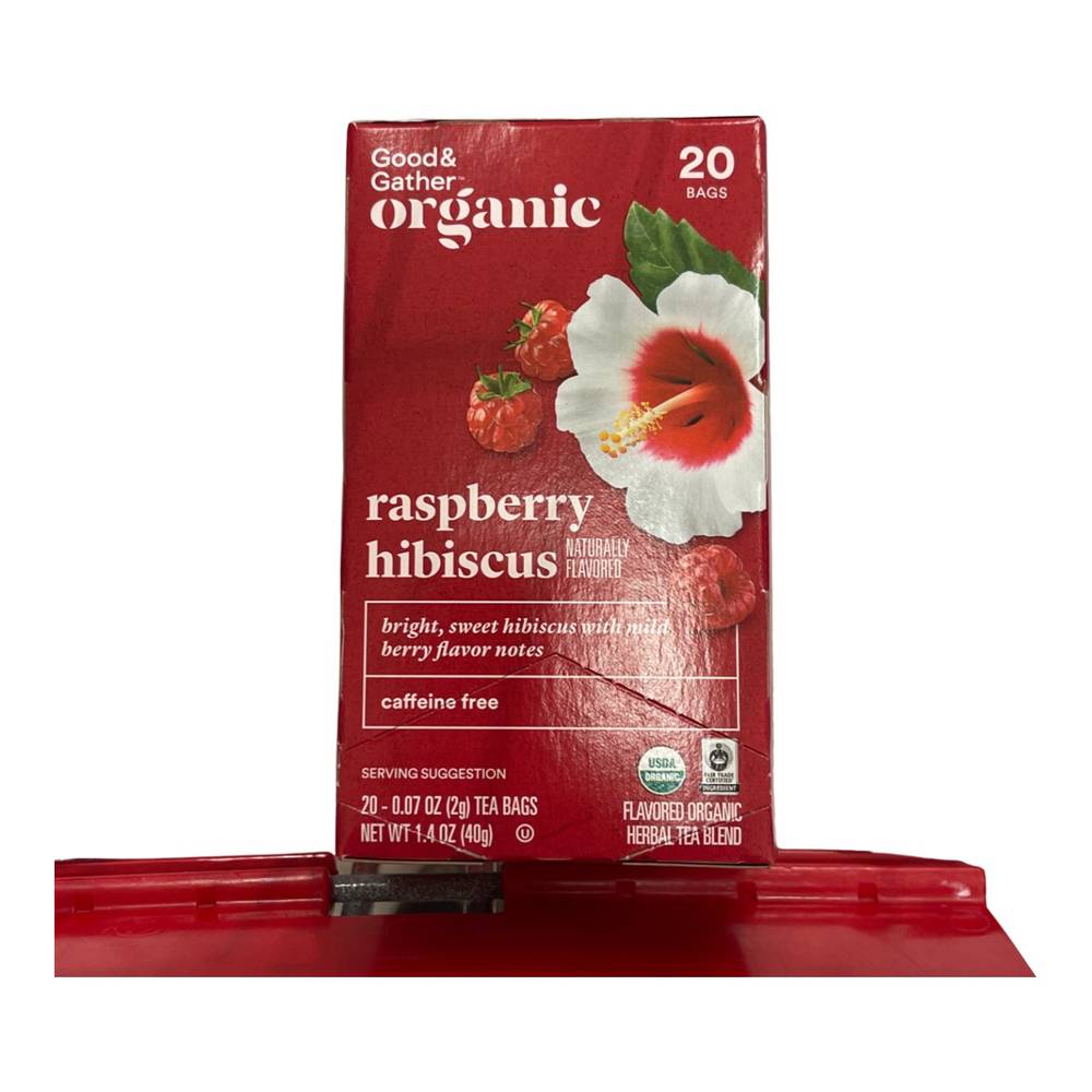 Good & Gather Organic Tea Bags, Raspberry-Hibiscus (20 x 0.07 oz)