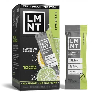 LMNT Zero-Sugar Electrolytes Sports Drink, Citrus Salt (10 x 0.21 oz)