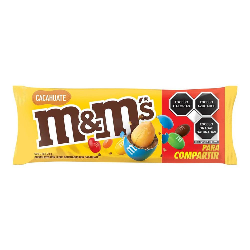 M&m's chocolate confitado con cacahuate (bolsa 70 g)
