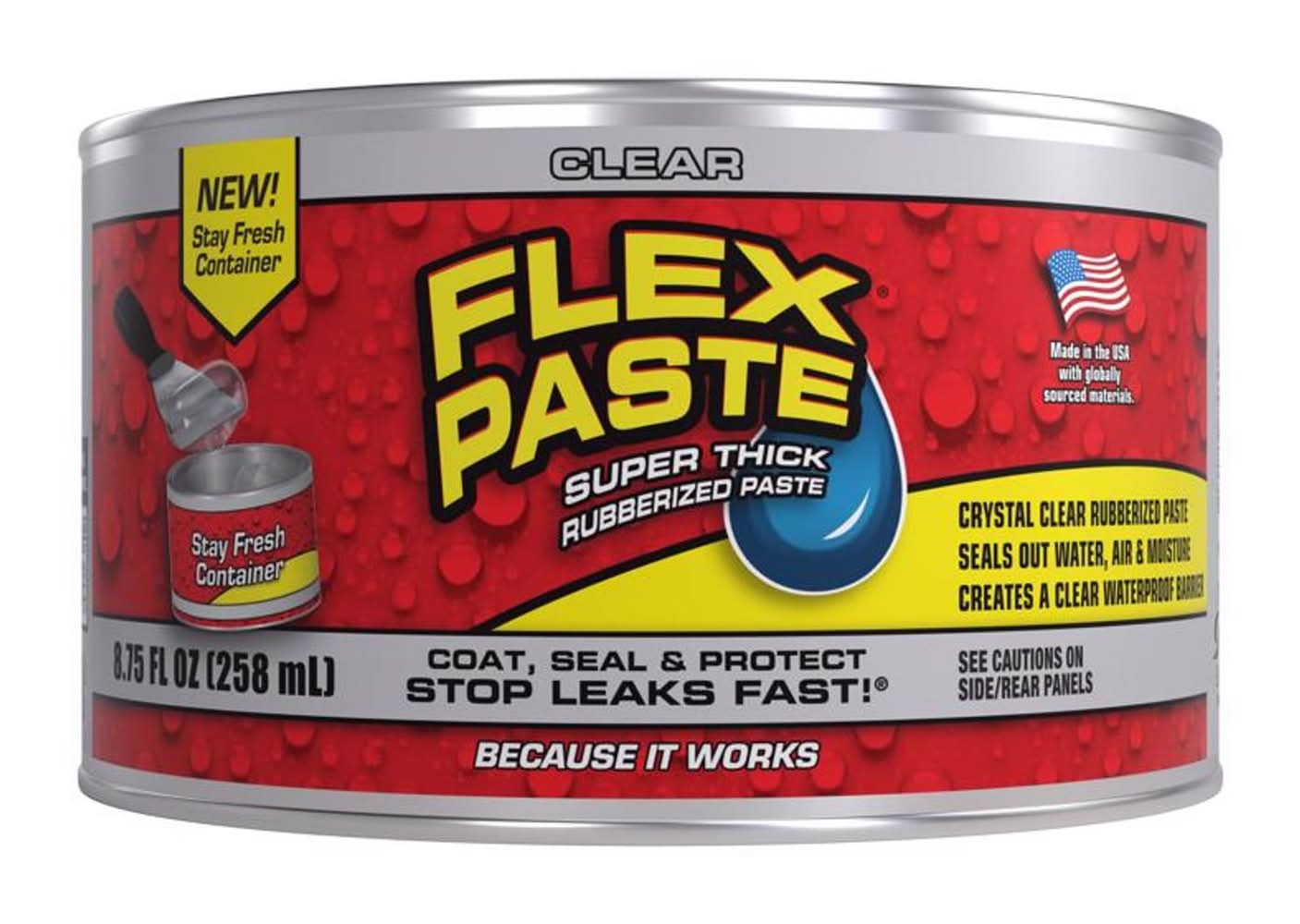 Flex Seal Family Of Products Flex Paste Clear Rubberized Paste 8.75 Fl. Oz.
