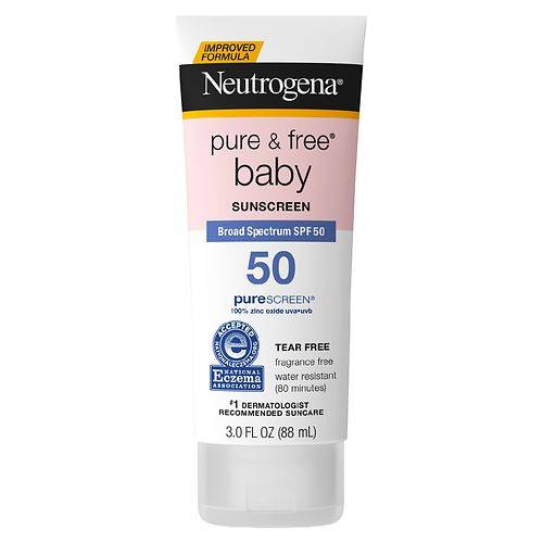 Neutrogena Pure & Free Baby Mineral Sunscreen with SPF 50 Fragrance Free - 3.0 fl oz