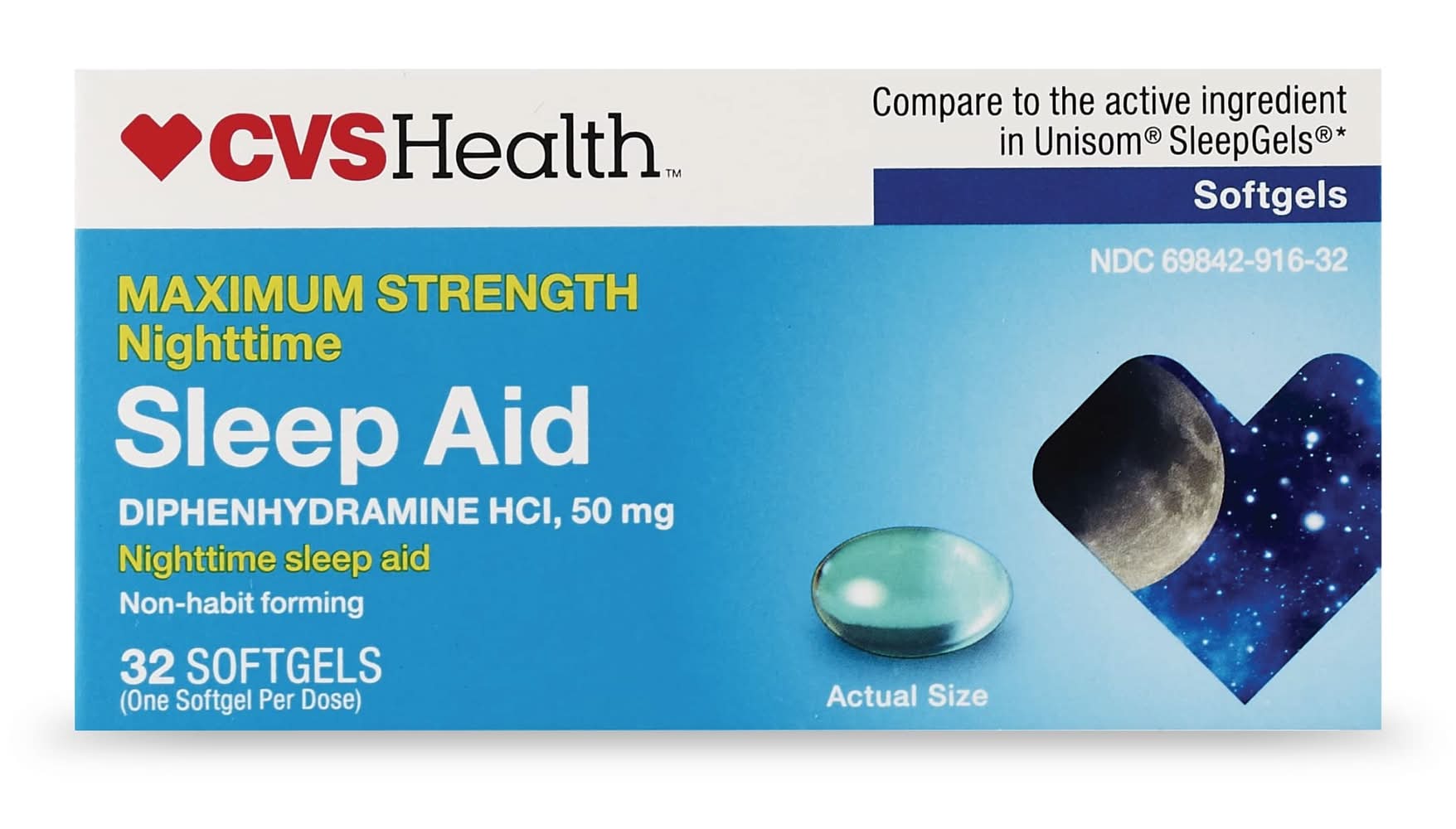 CVS Maximum Strength Diphenhydramine HCl 50 mg, 32 Softgels