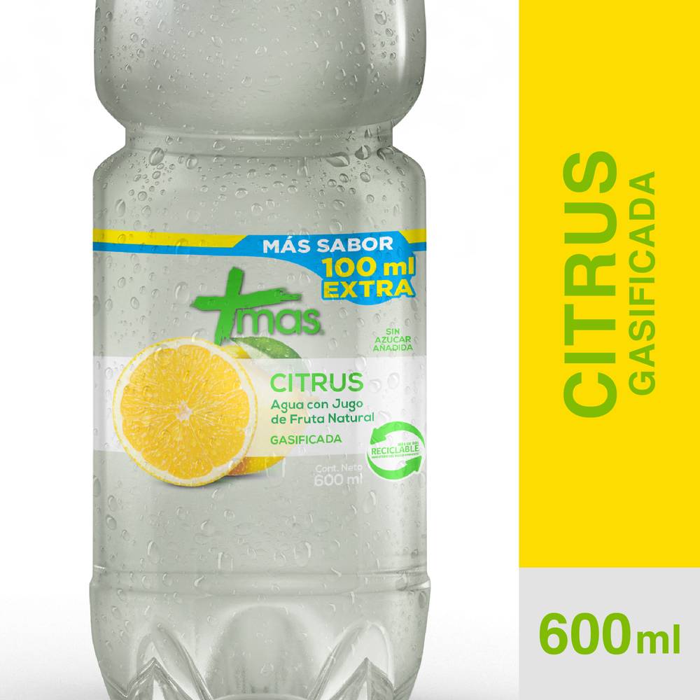 MAS · Agua saborizada con gas citrus (600 ml)