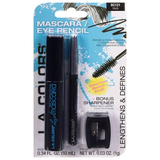 L.a. Colors Bc121 Black Mascara Eye Pencil Bonus Sharpener