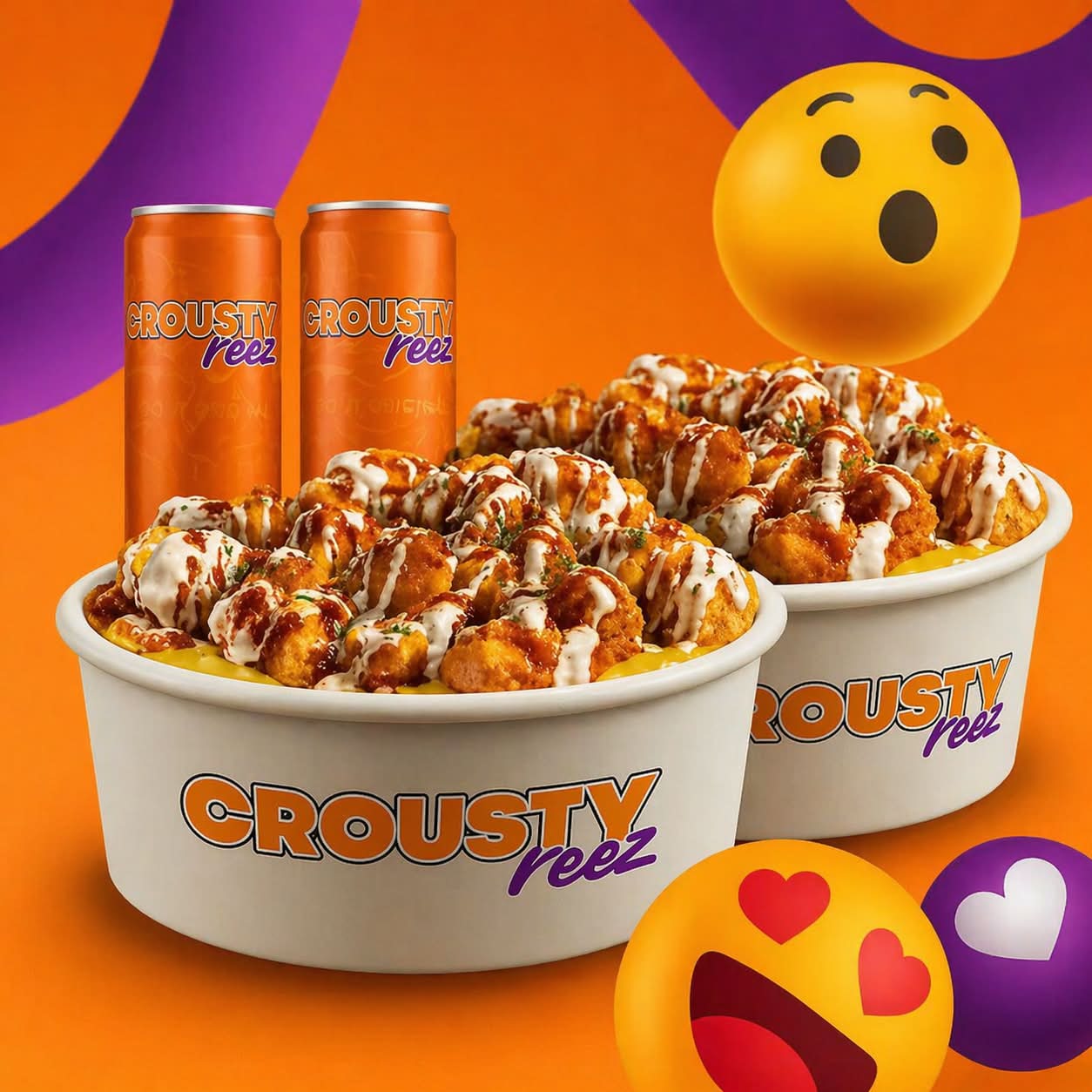 MENU CROUSTY DUO AU CHOIX 👩❤️👨 +2 CANETTE🥤+ 2 Desserts offerts !!