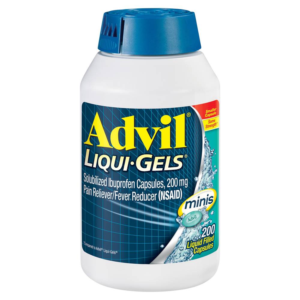 Advil Liqui-Gels Minis Pain Reliever Fever Reducer Capsules (5 oz, 200 ct)