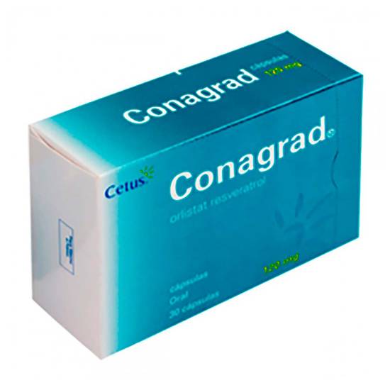 Cetus conagrad orlistat resveratrol cápsulas 120 mg (30 piezas)