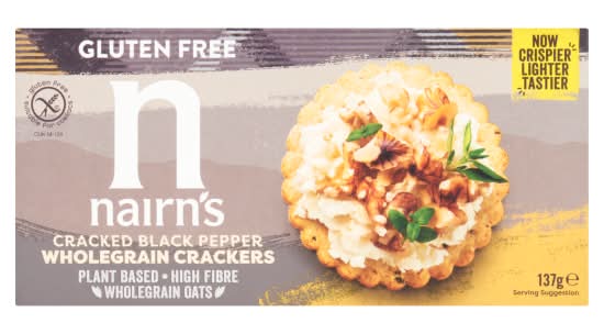 Nairn's Cracked Black Pepper Wholegrain Crackers (137g)