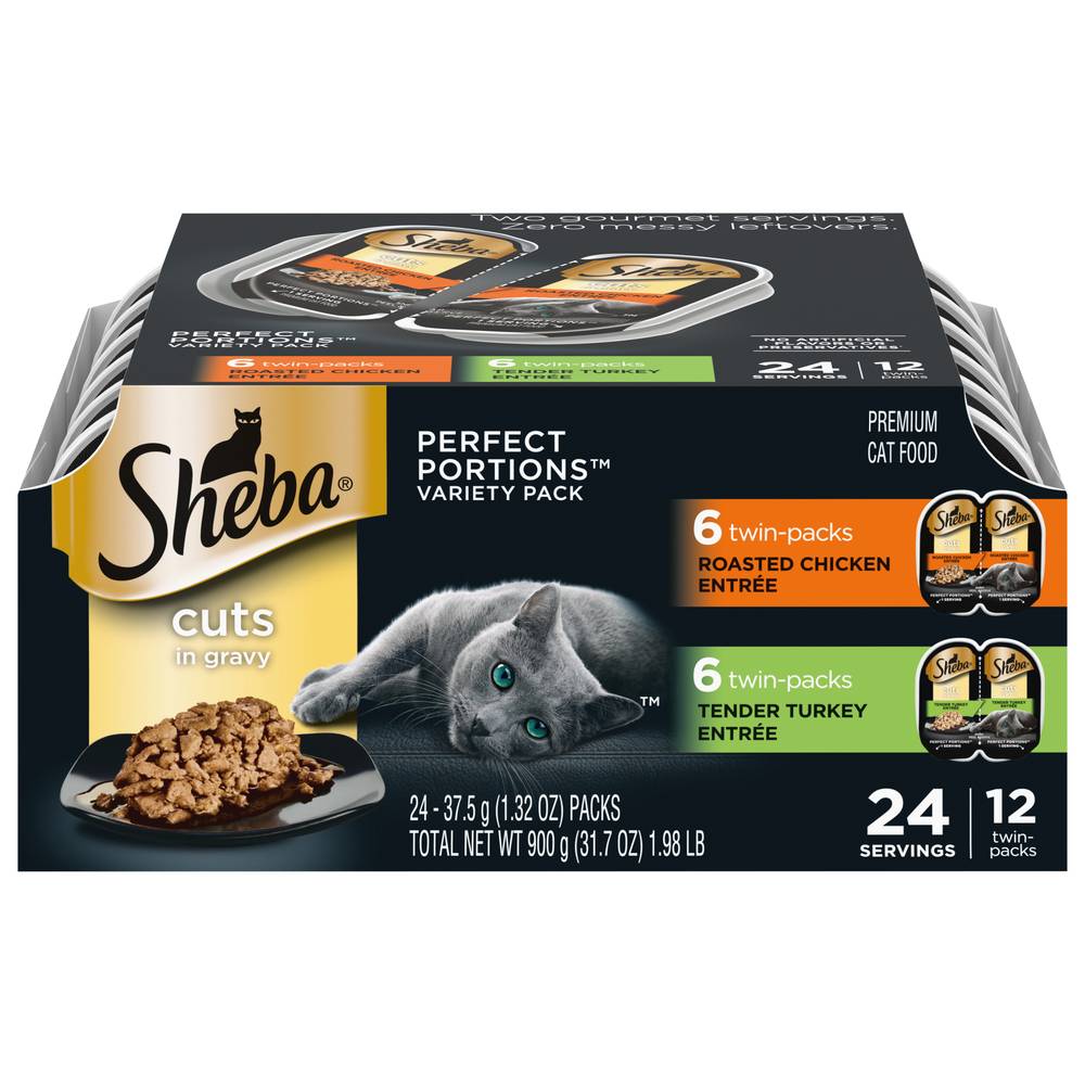 Sheba Perfect Portions Cuts in Gravy Cat Food Variety pack (1.32 oz, 12 ct)