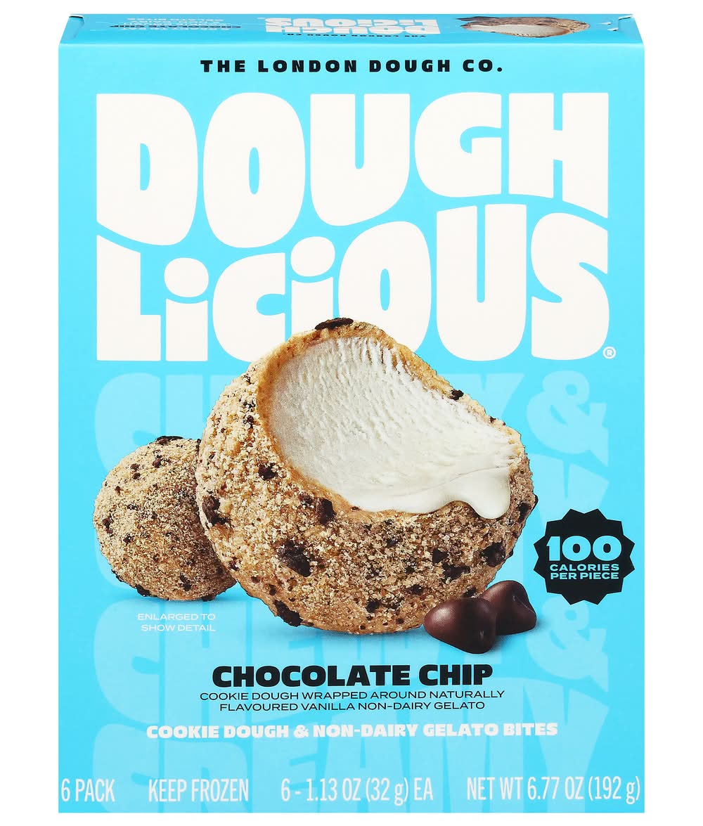 Doughlicious Cookie Dough and Non Dairy Gelato Bites, Chocolate Chip (6.77 oz, 6 ct)