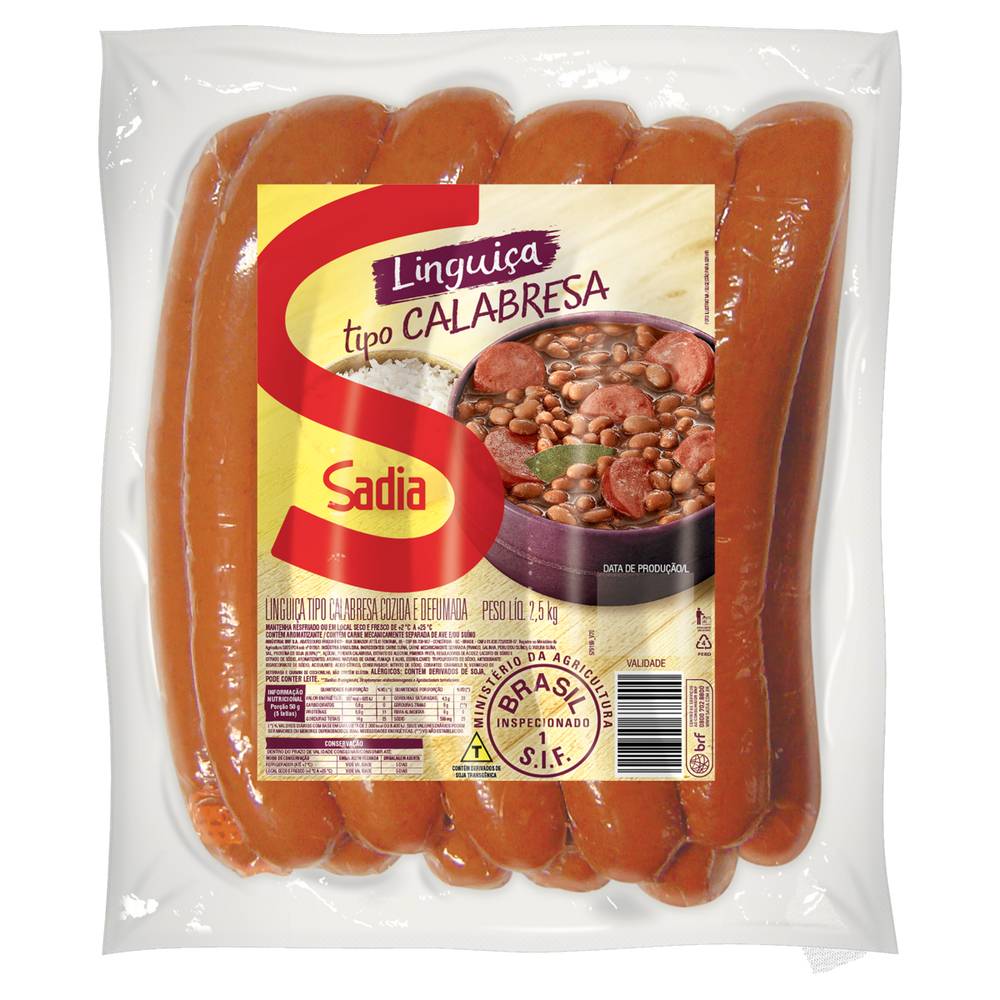 Sadia linguiça calabresa cozida e defumada (2,5 kg)