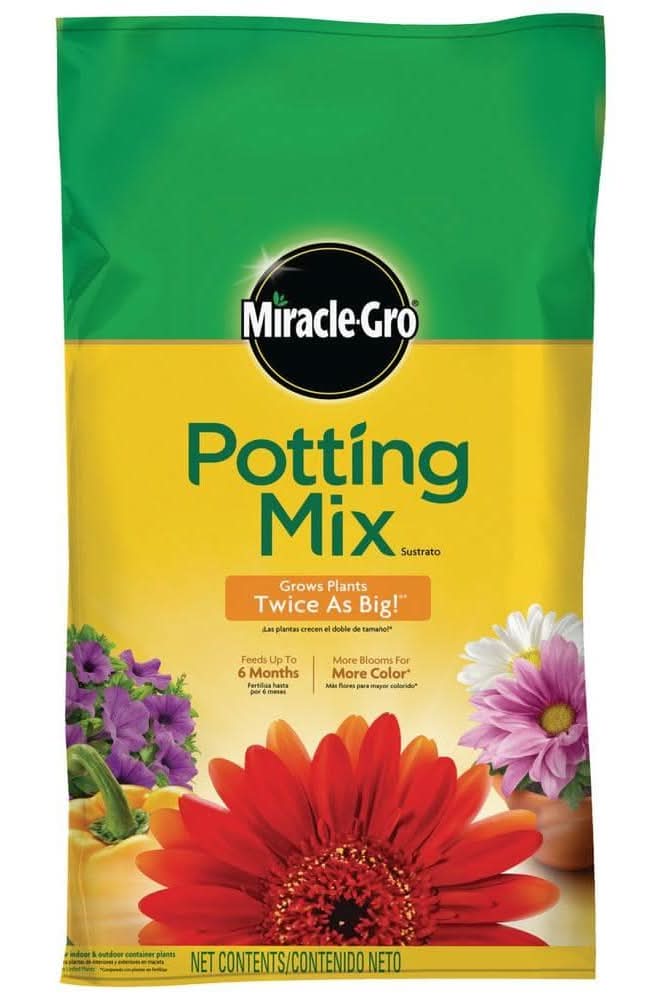 Miracle-Gro Potting Mix 25 Qt. For Container Plants, Flowers, Vegetables, Shrubs, Feeds Up To 6 Months