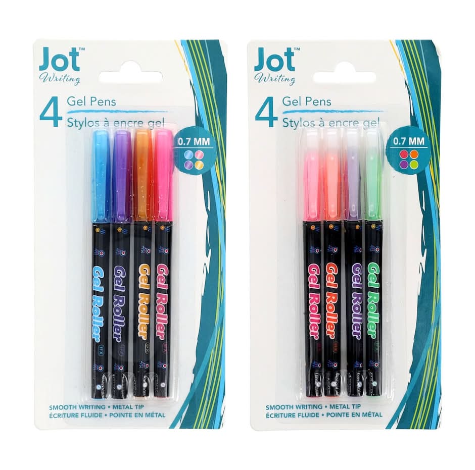 Jot Gel Pens, Assorted Colors, 4-pc Pack.