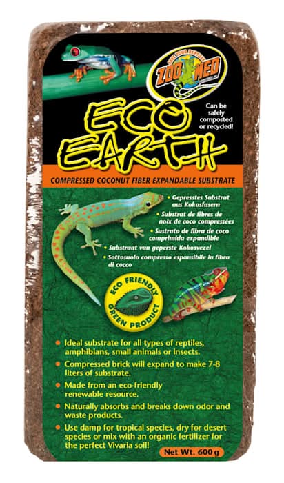 Zoo Med Eco Earth Compressed Coconut Fiber Expandable Substrate - Single Brick