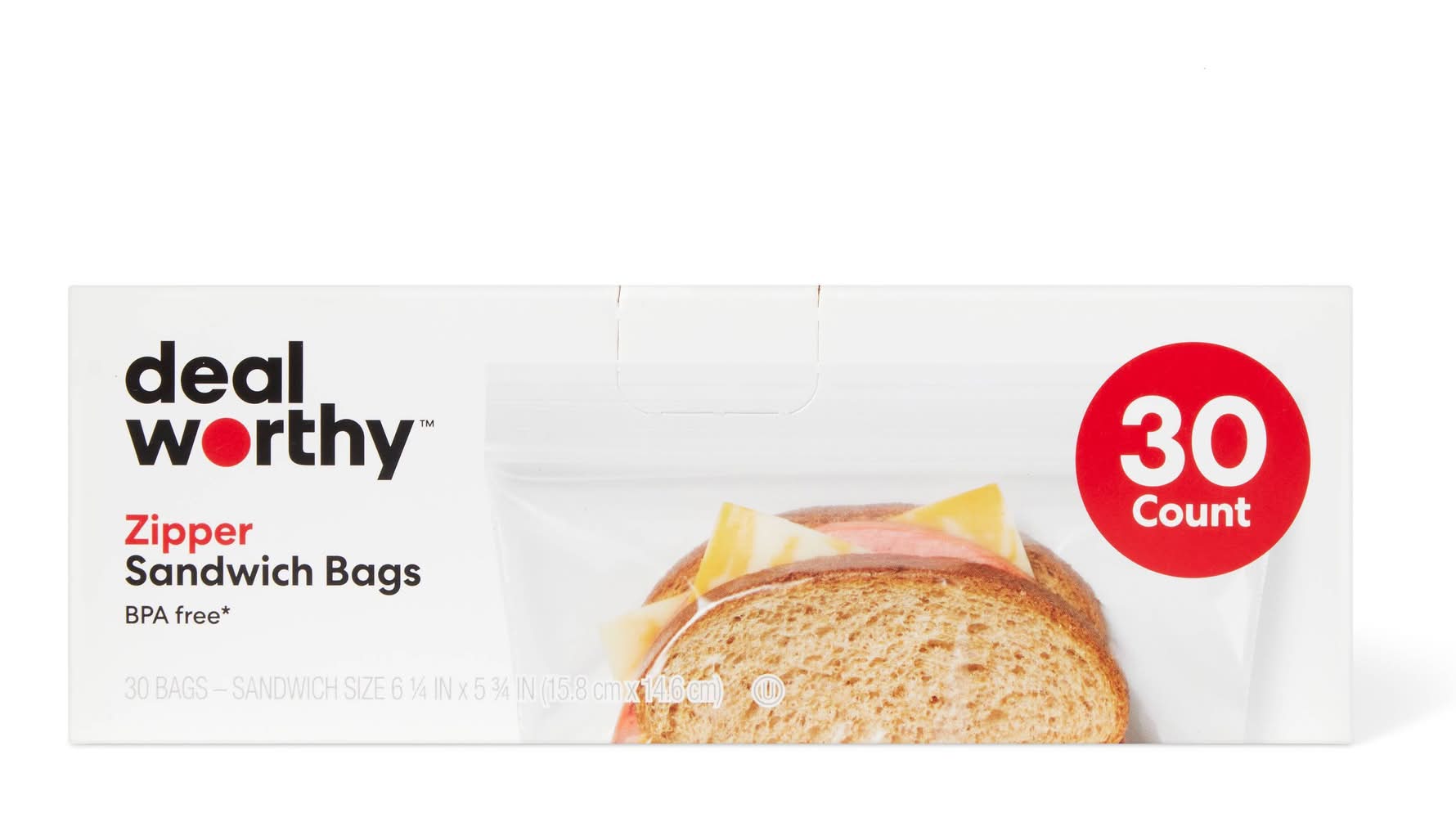 Dealworthy Zipper Sandwich Bags (30 ct)